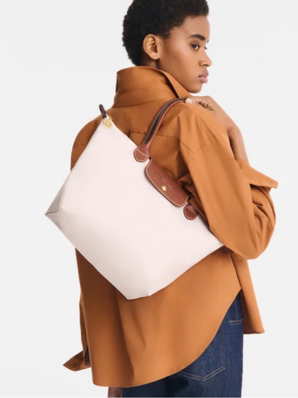 Classic Cream Tote with Brown Trim - Women Bags